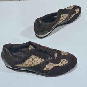 Brown and Tan Patterned Sneakers